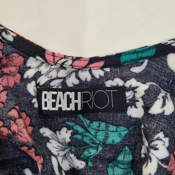 Beach Riot Chulo Long Sleeve Romper Black Floral Open Back‎ Womens Size Small - Picture 10 of 11
